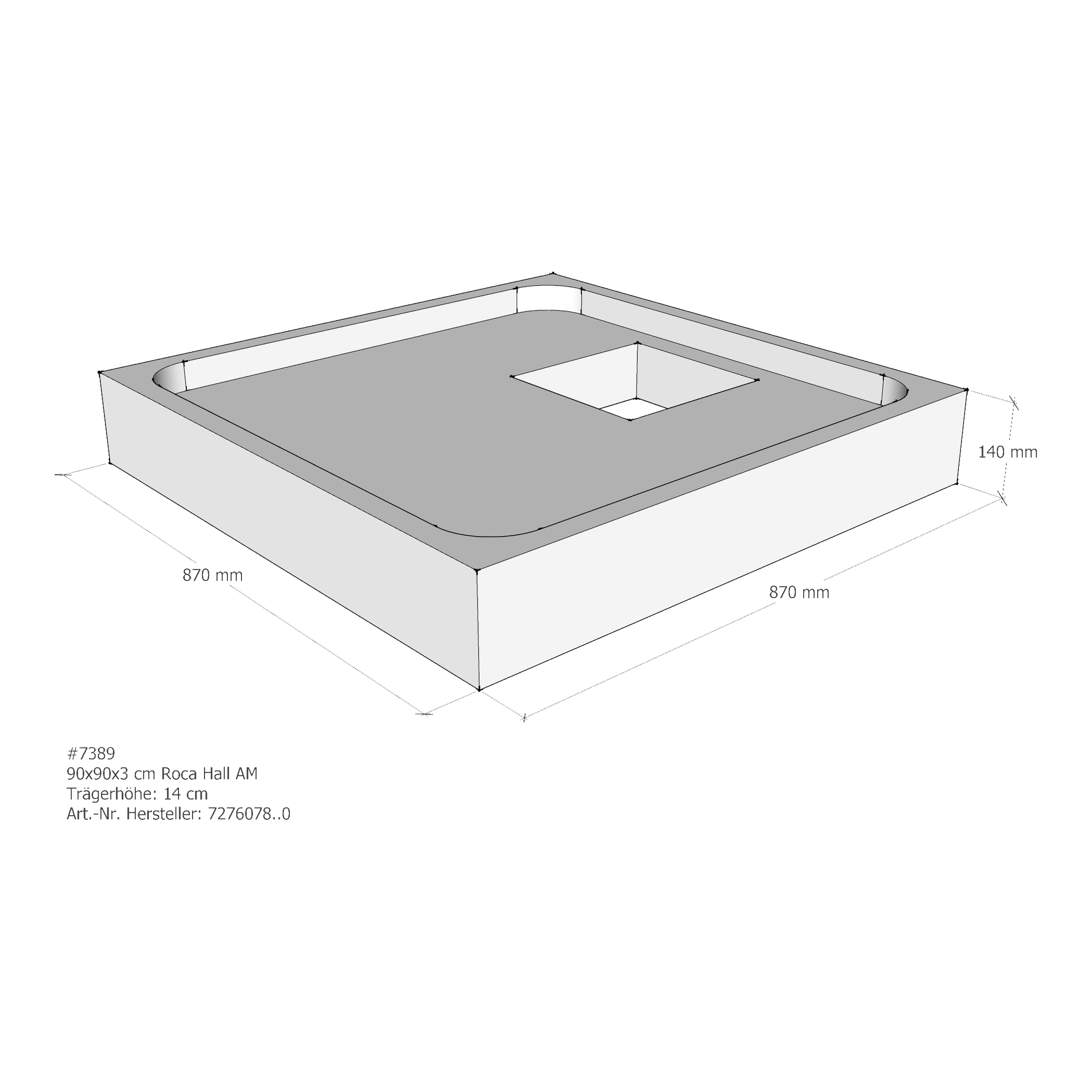 Duschwannenträger für Roca Hall 90 × 90 × 3 cm Duschwannenträger für Roca Hall 90 × 90 × 3 cm