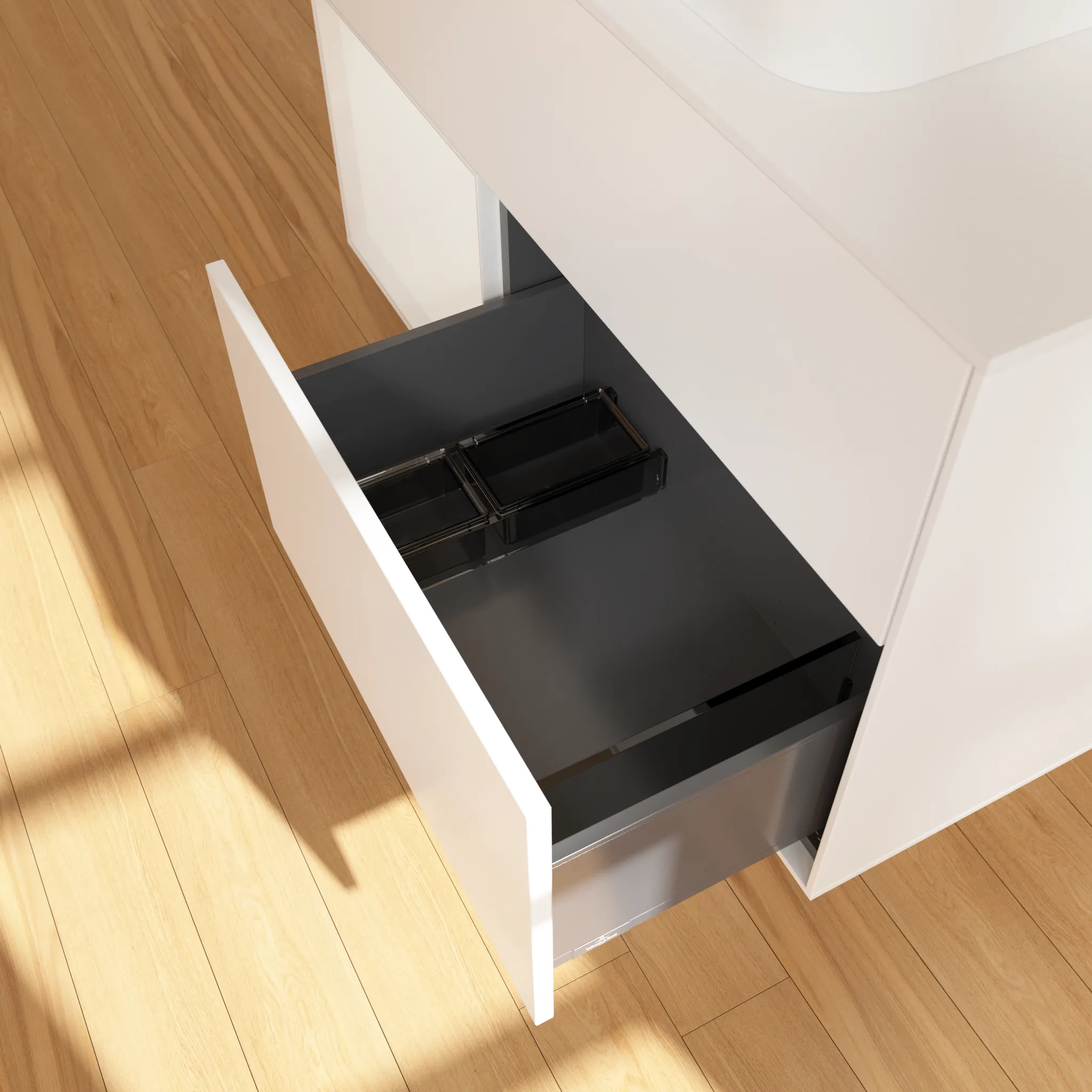 Villeroy & Boch Waschtischunterschrank „Finion“ für Schrankwaschtisch 1000 × 603 × 501 mm White Matt Lacquer, für Becken mittig, mit Hahnlochbohrung
