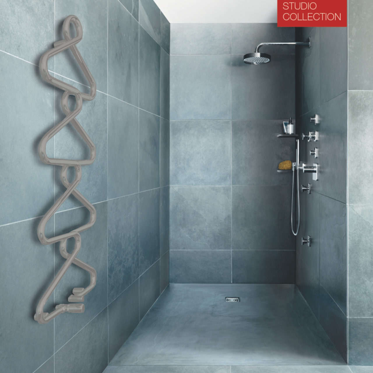 Zehnder Design-Heizkörper Archibald ABZ-120-50 aus der Studio Collection, Titane, 1230x50x525 mm, platzsparend für bis zu 4 Handtücher, wahlweise