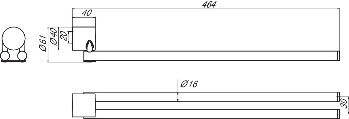 emco Handtuchhalter „rondo 2“, 1-armig, Befestigung verdeckt ⌀ 1,6 cm in chrom emco Handtuchhalter „rondo 2“, 1-armig, Befestigung verdeckt ⌀ 1,6 cm in chrom