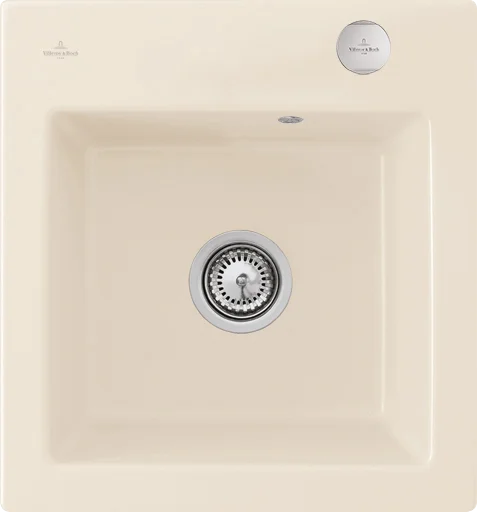 Villeroy & Boch Subway 45 XS Flat, flächenbündige Spüle, 440 x 475 mm, Keramik, Crema CeramicPlus Villeroy & Boch Subway 45 XS Flat, flächenbündige Spüle, 440 x 475 mm, Keramik, Crema CeramicPlus