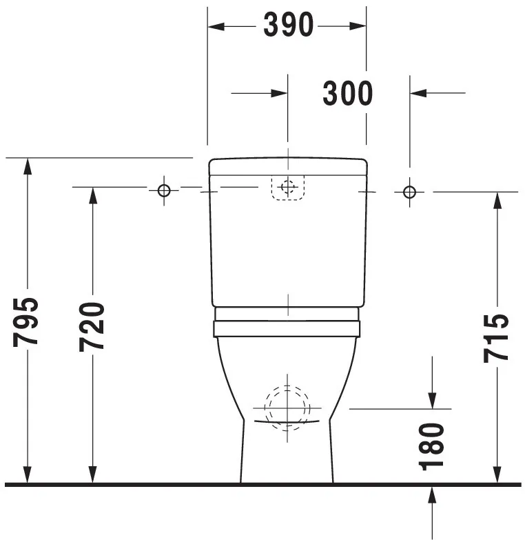 Stand-WC Kombi Starck 3 655 mm Tiefspüler,f.SPK,Abg.Vario,weiß,HYG