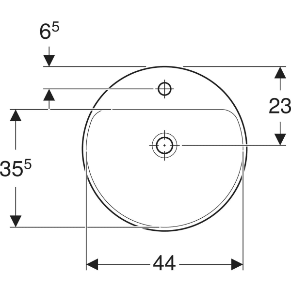 Einbauwaschtisch „Variform“, rund ⌀ 48 × 17,8 cm in weiß alpin Einbauwaschtisch „Variform“, rund ⌀ 48 × 17,8 cm in weiß alpin