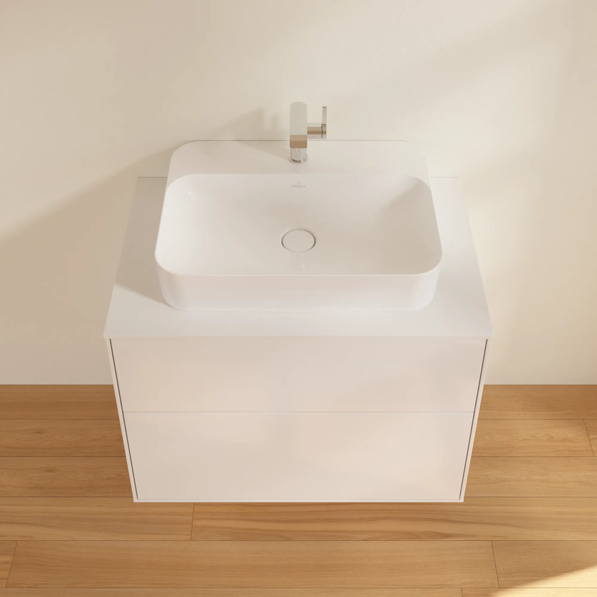 Villeroy & Boch Waschtischunterschrank „Finion“ für Schrankwaschtisch 80 × 60,3 × 50,1 cm 2 Schubladen, für Waschtischposition mittig mittig