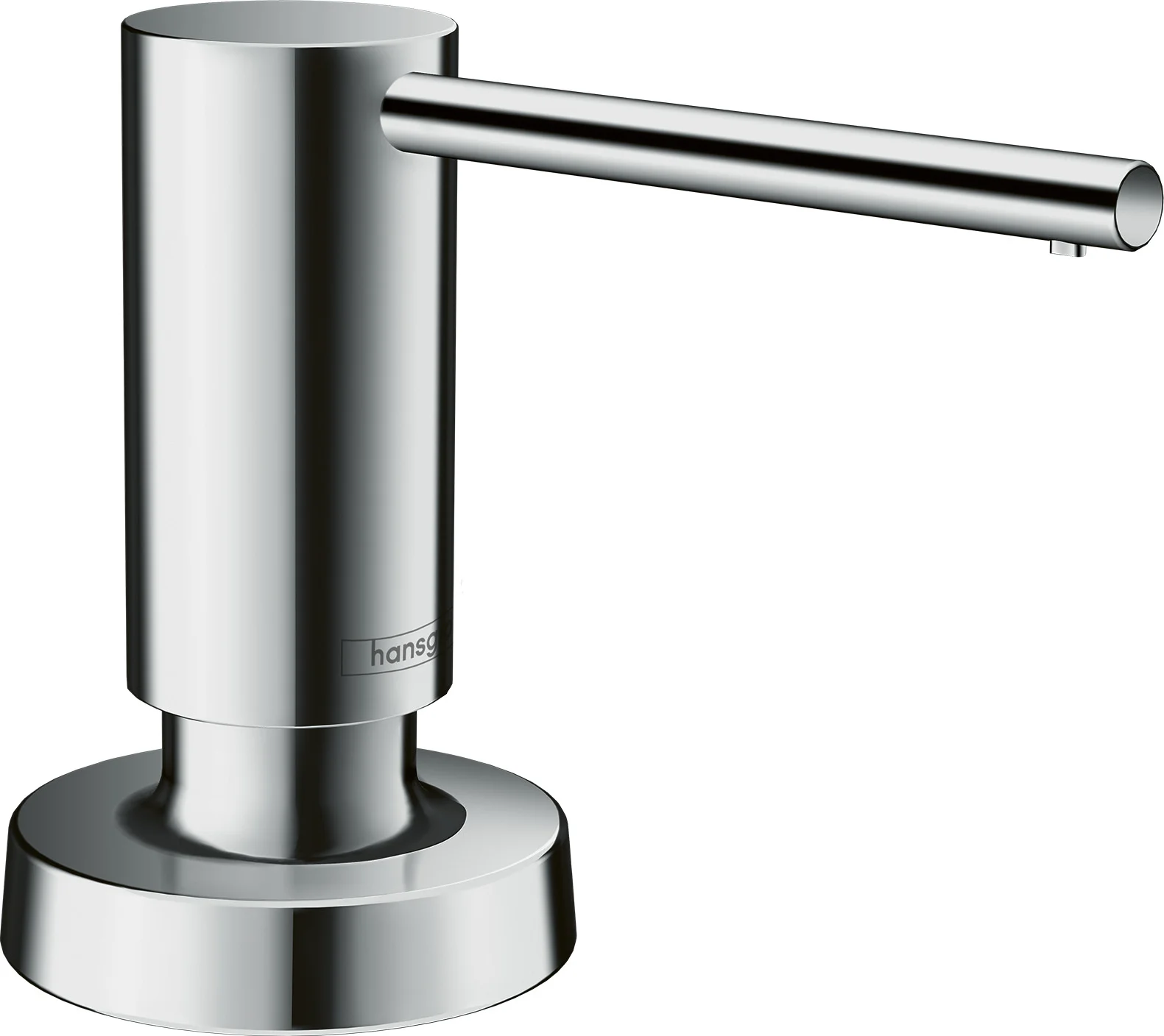 Hansgrohe Spülmittelspender A51 Chrom – 91 mm Ausladung, 500 ml Flasche, 28 mm Bohrloch, für Arbeitsplatten bis 55 mm