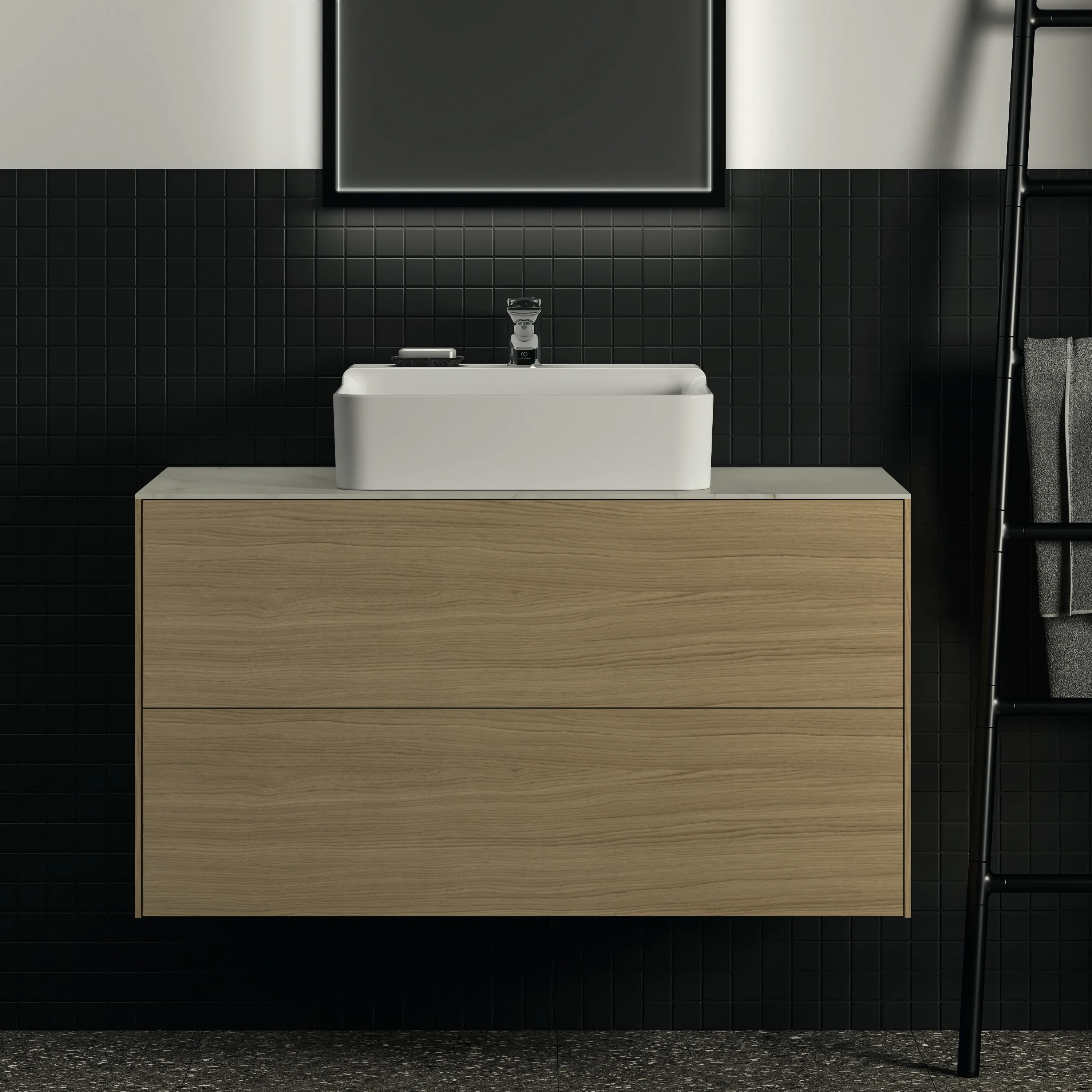 Ideal Standard Waschtischunterschrank „Conca“ 100 × 54 × 50,5 cm Eiche hell Furnier