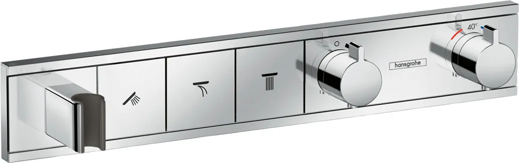 Thermostat Unterputz RainSelect Fertigset 3 Verbraucher verchromt Farbe: Chrom