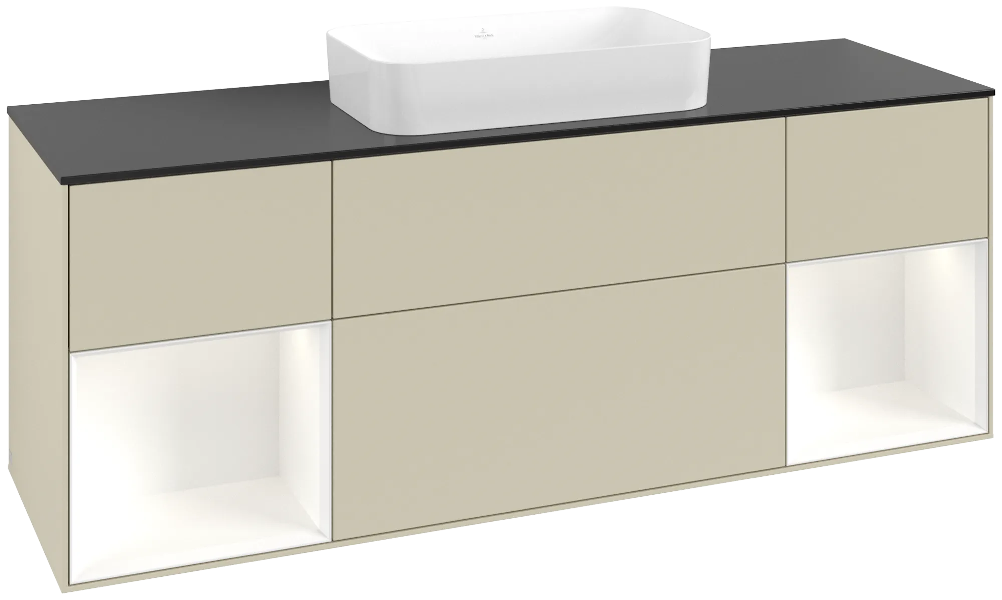Villeroy & Boch Finion Waschbeckenunterschrank G74, 1600x603x501mm, Eckig, Beleuchtung