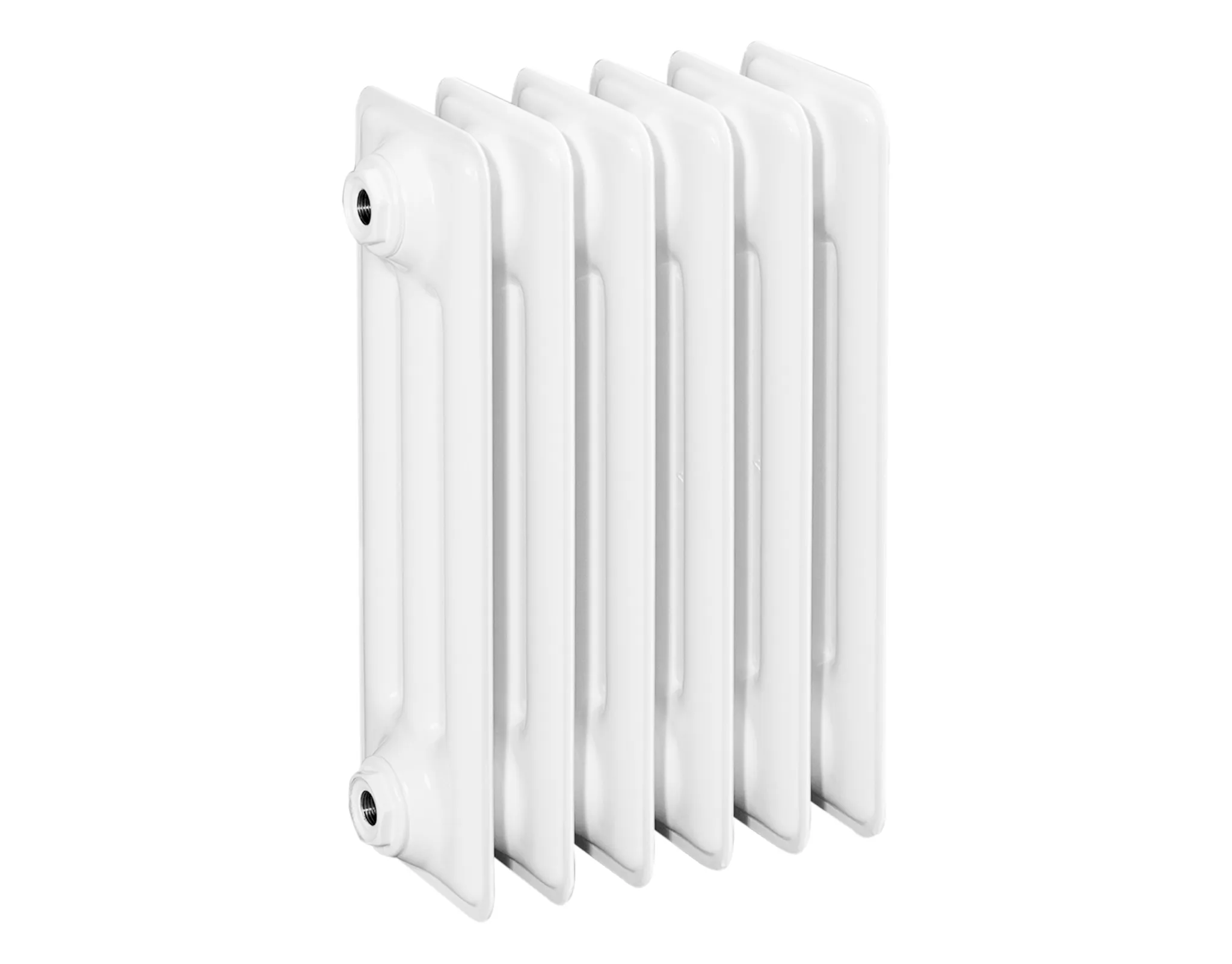 Beispielbild eines Heizkörpers mit 6 Gliedern ASW DIN-Stahlradiator HG-TEC gepulvert, 12 Glieder, 600 x 450 x 160 mm, Nabenabstand 350 mm in RAL 9010