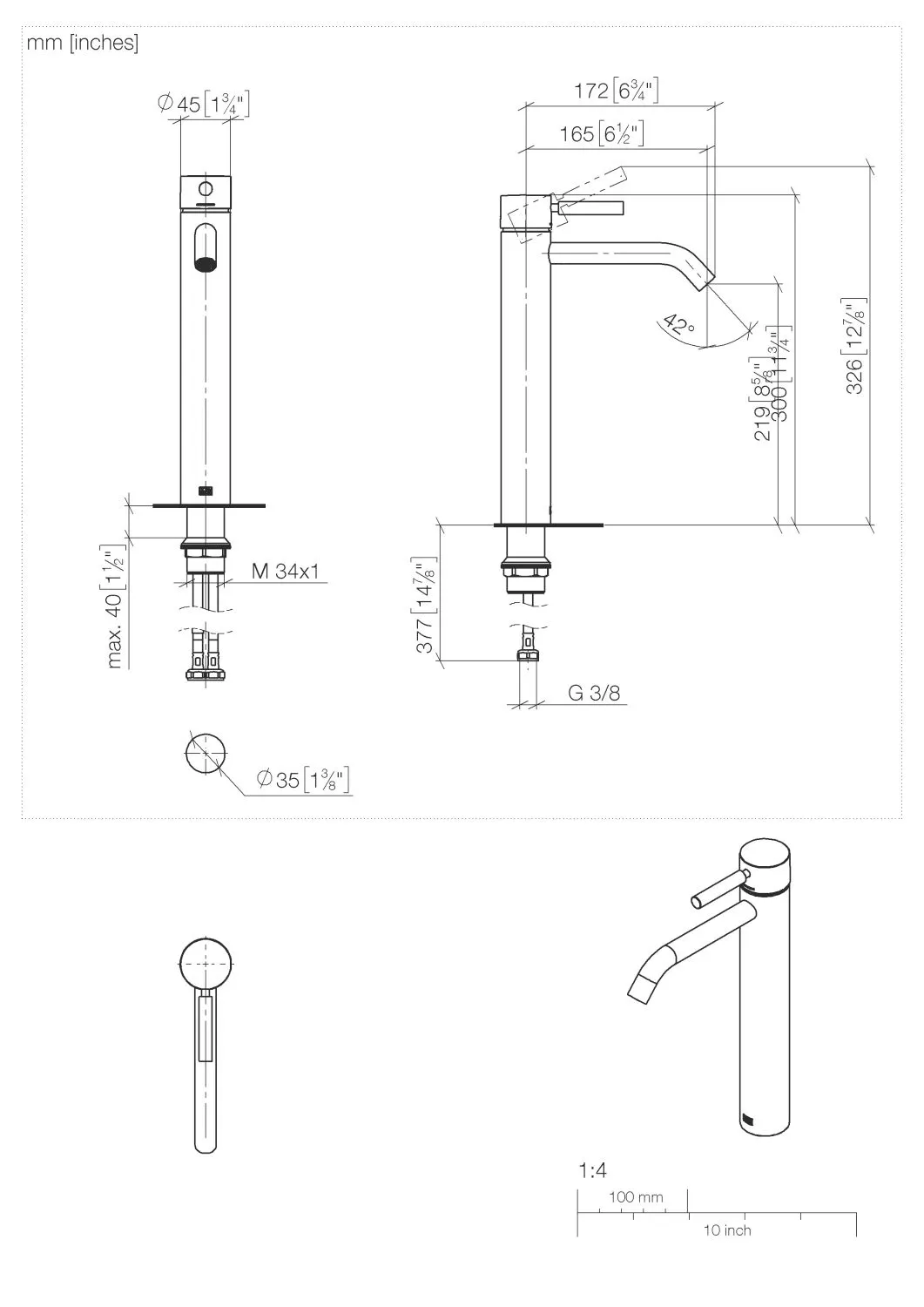 Dornbracht META Waschtisch-Einhandbatterie mit erhöhtem Standfuß ohne Ablaufgarnitur - Chrom Dornbracht META Waschtisch-Einhandbatterie mit erhöhtem Standfuß ohne Ablaufgarnitur - Chrom
