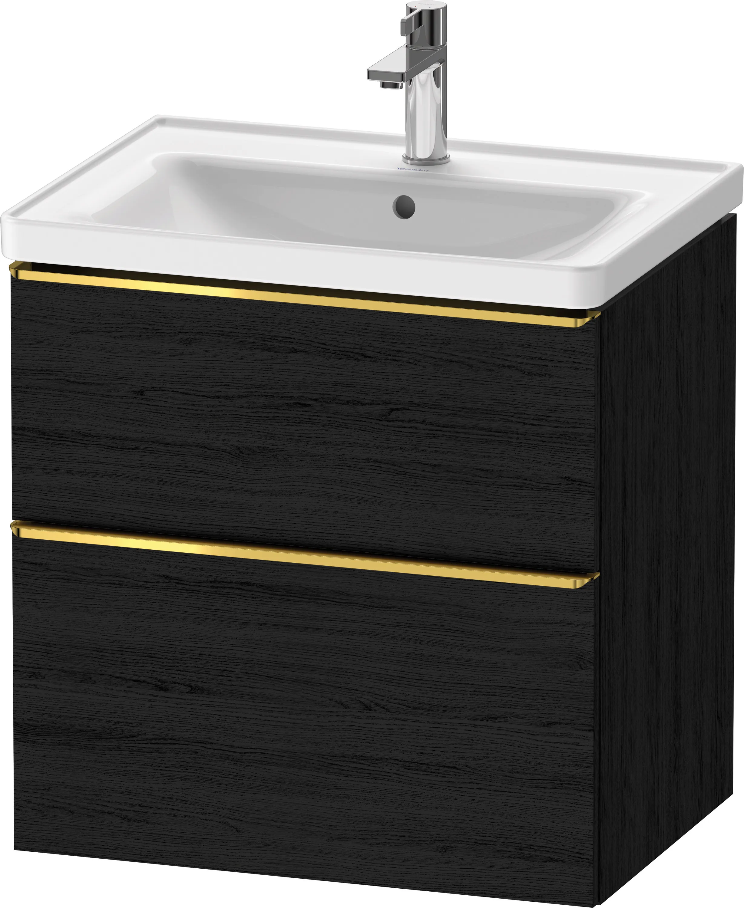 Duravit Waschtischunterschrank wandhängend „D-Neo“ 63,4 × 62,5 × 45,2 cm Eiche Schwarz