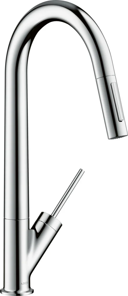 Hansgrohe AXOR Starck Küchenmischer chrom, Einhebel-Küchenmischer 270 mit Ausziehbrause, Schwenkbereich einstellbar auf 110° oder 150°, Laminarstrahl, MagFit magnetische Brausehalterung, Quick-Connect Schlauch, max. Durchflussmenge 9 l/min, Auszugslänge Hansgrohe AXOR Starck Küchenmischer chrom, Einhebel-Küchenmischer 270 mit Ausziehbrause, Schwenkbereich einstellbar auf 110° oder 150°, Laminarstrahl, MagFit magnetische Brausehalterung, Quick-Connect Schlauch, max. Durchflussmenge 9 l/min, Auszugslänge