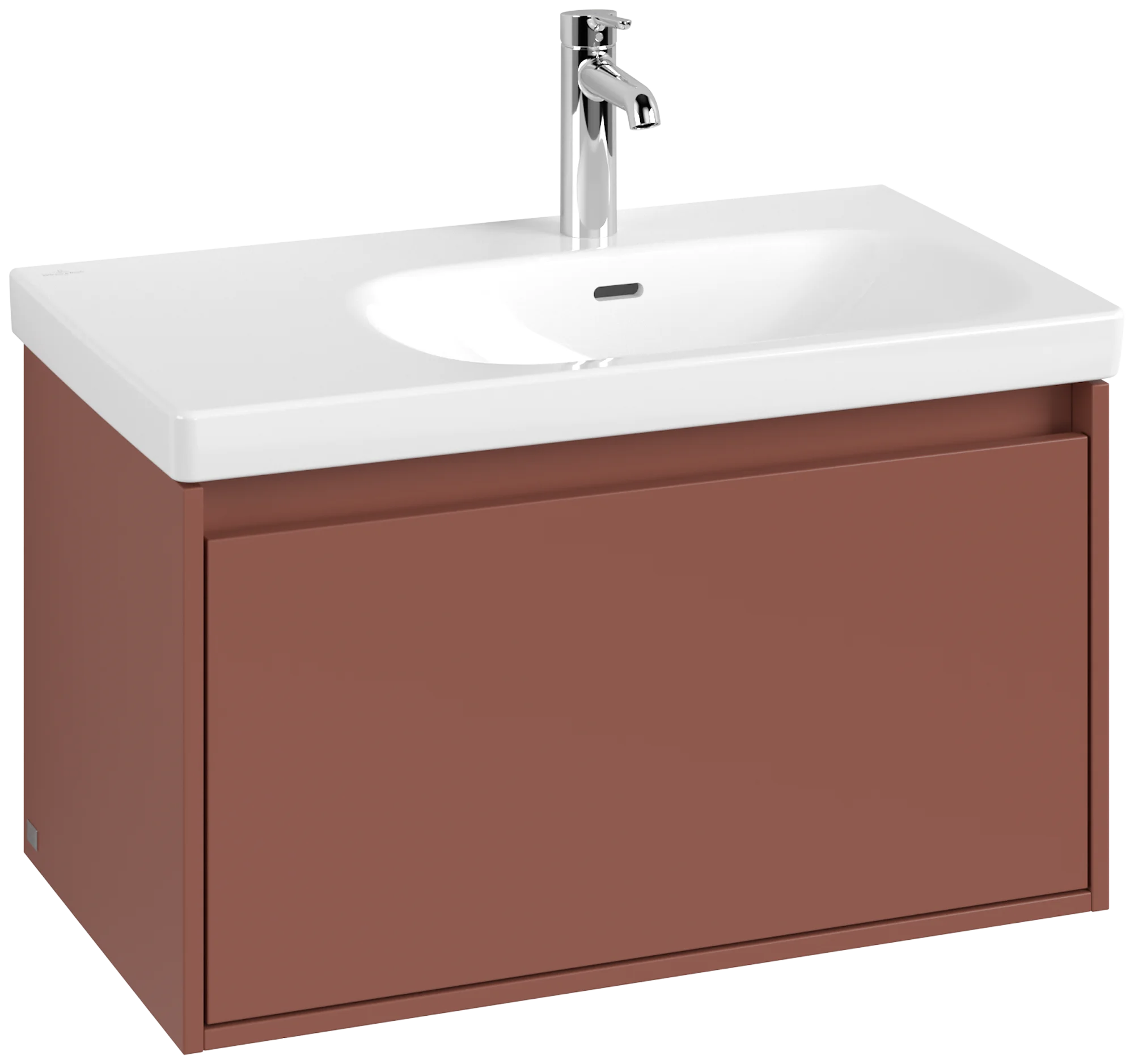Villeroy & Boch Waschbeckenunterschrank Skyla, eckig, Wine Red, 772 x 436 x 439 mm, Höhe 436 mm, mittige Wanneneinbauposition, 1 Auszug mit Antirutsch