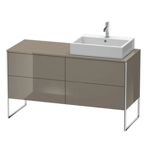 Duravit Waschtischunterschrank bodenstehend „XSquare“ 140 × 77,8 × 54,8 cm Flannel Grey Hochglanz Duravit Waschtischunterschrank bodenstehend „XSquare“ 140 × 77,8 × 54,8 cm Flannel Grey Hochglanz