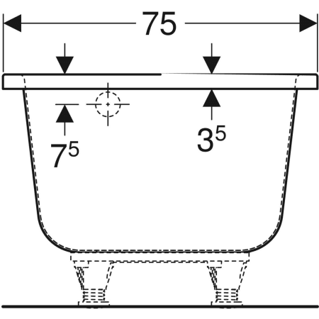 Geberit fünfeck Badewanne „Renova Comprimo“ 160 × 75 cm