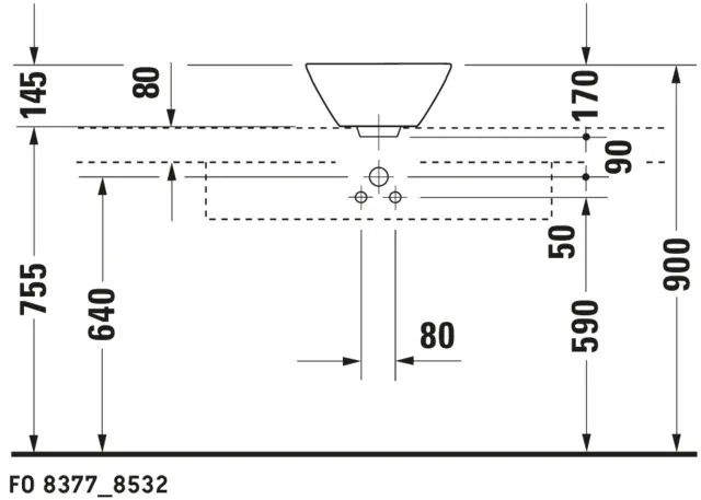 Aufsatzwaschtisch „Starck 1“, mit Überlauf