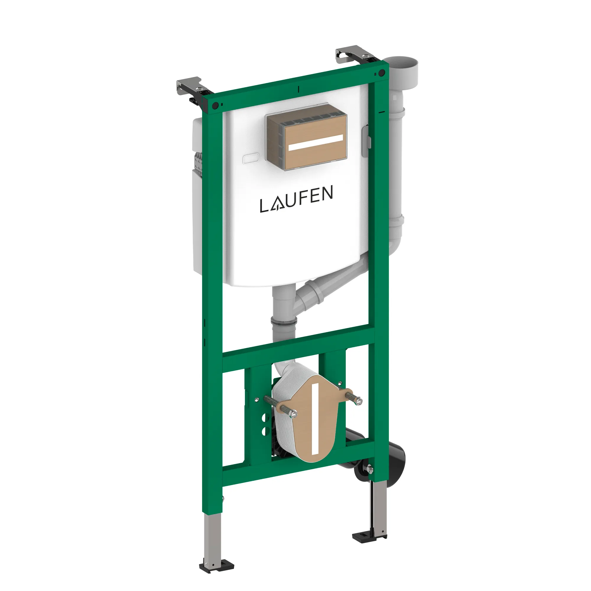 Installationselement INEOLINK mit Spülkasten und Anschluss für Geruchsabsaugung für Wand-WC und Dusch-WC, Bauhöhe 1120 mm, Stahlrahmen, Füße höhenverstellbar und drehbar, Spülkasten miteinstellbarem Spülstromregler (EN 14055)