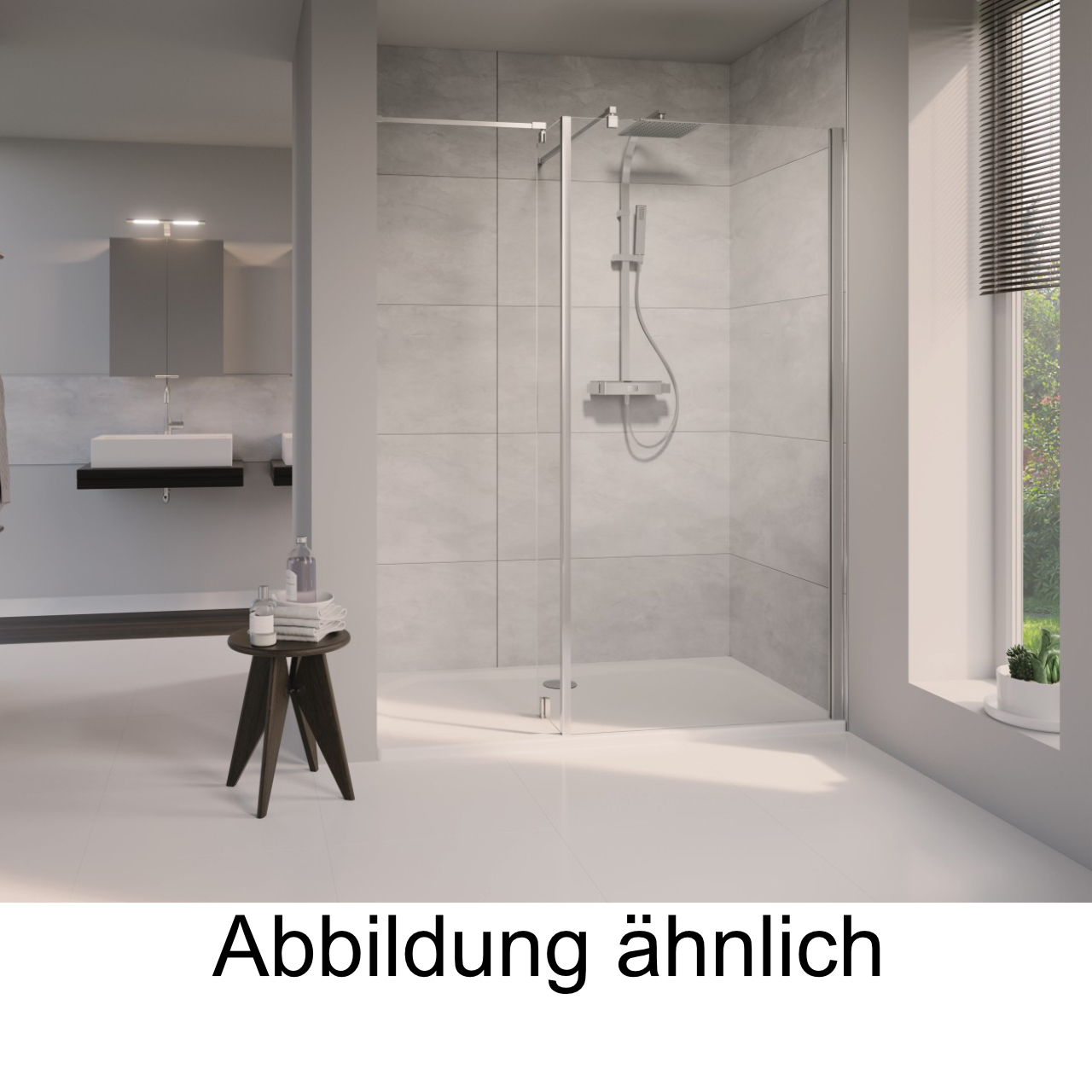 HSK Duschabtrennung Walk-In „Atelier Pur“ Walk in Glas Klar hell, Scharniere Edelstahllook