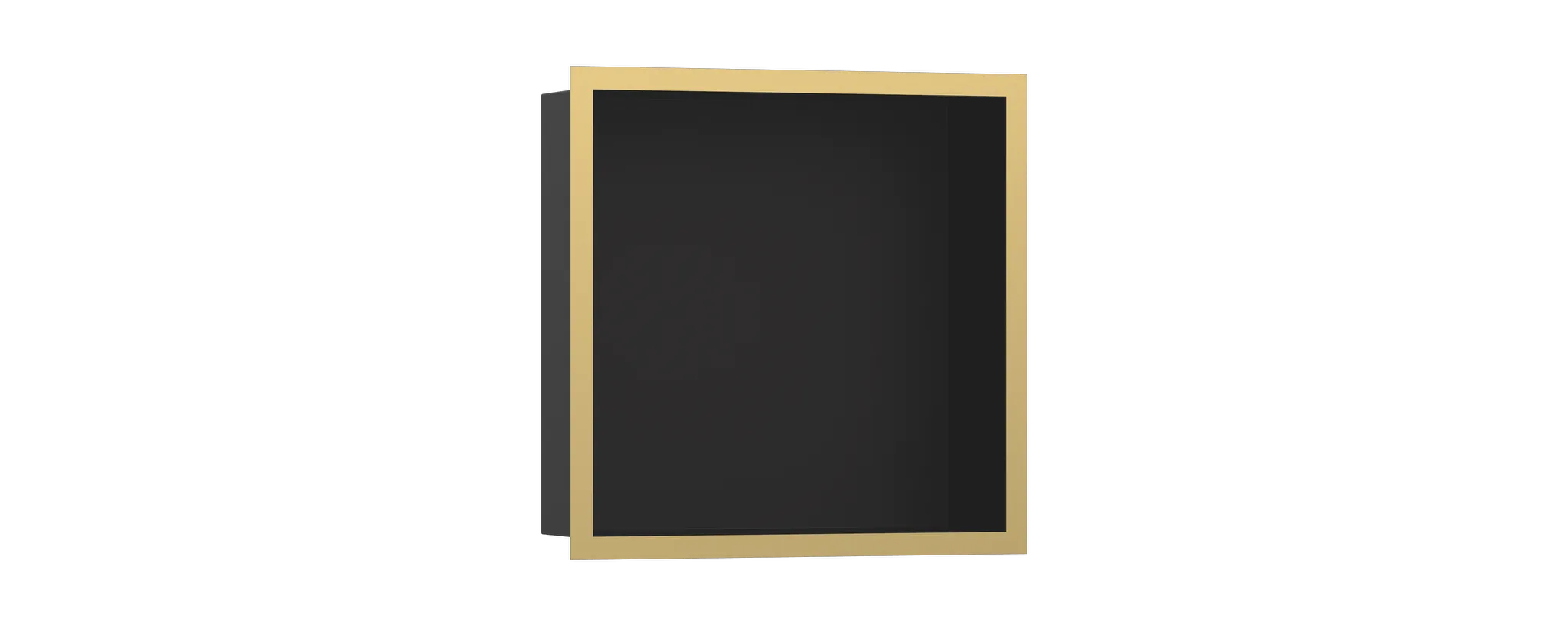 Hansgrohe XtraStoris Individual Wandnische Mattschwarz mit Designrahmen 300⁄300⁄100, Polished Gold Optic