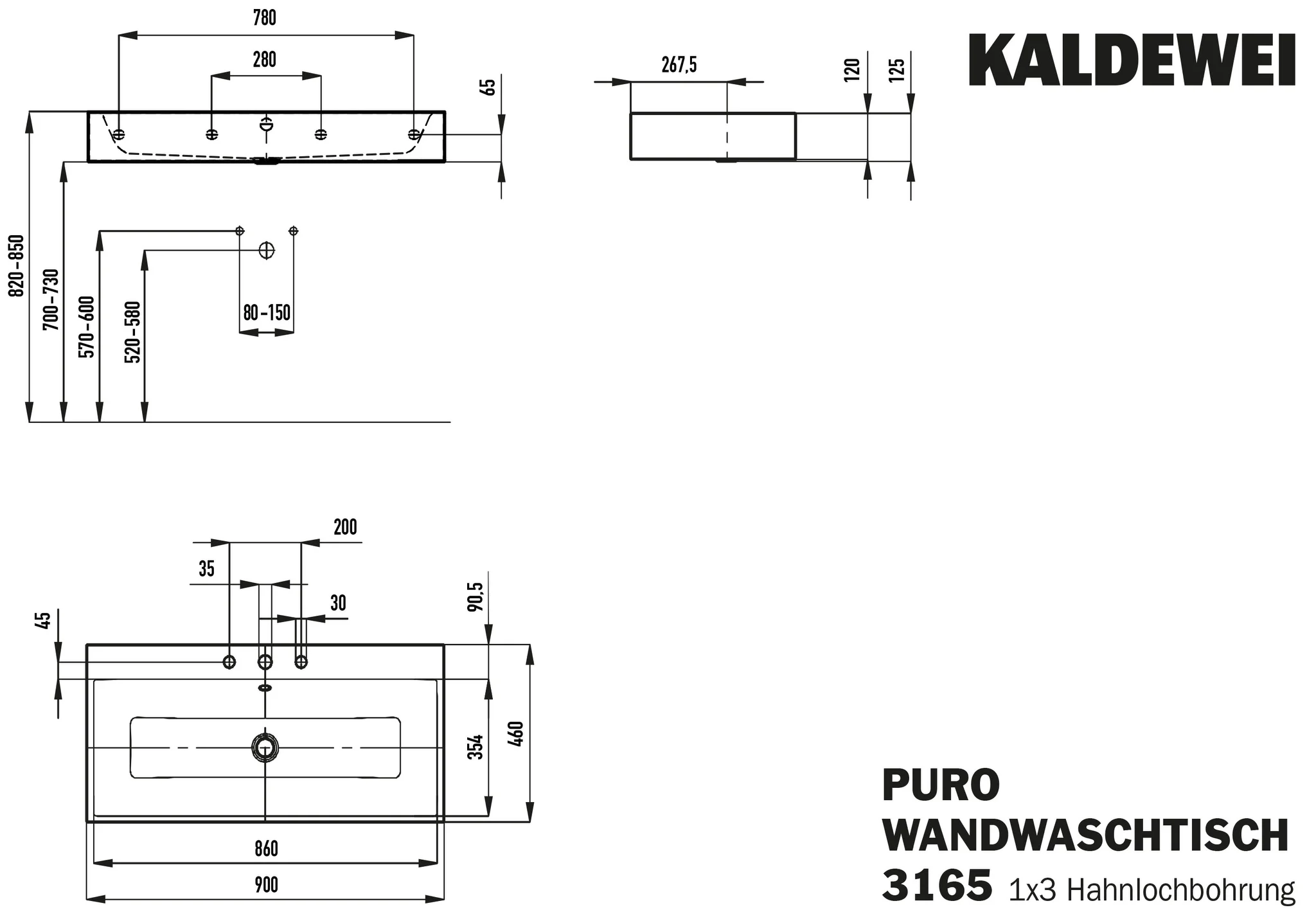 Kaldewei PURO Wandwaschtisch, 900x460 mm, bahamabeige, Perl-Effekt, 3er Hahnlochbohrung mit Überlauf, Sichtteile schwarz matt 100 Kaldewei PURO Wandwaschtisch, 900x460 mm, bahamabeige, Perl-Effekt, 3er Hahnlochbohrung mit Überlauf, Sichtteile schwarz matt 100