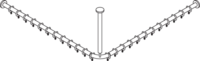 HEWI Duschvorhangstange „Serie 801“ 121,8 × 121,8 cm