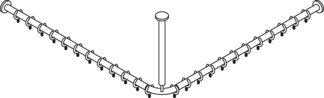 HEWI Duschvorhangstange „Serie 801“ 121,8 × 121,8 cm HEWI Duschvorhangstange „Serie 801“ 121,8 × 121,8 cm
