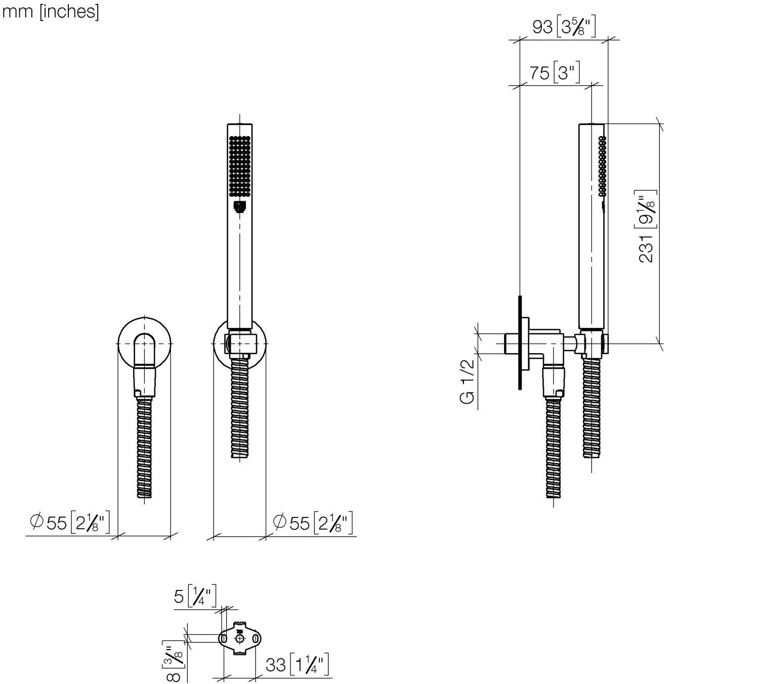 Schlauchbrausegarnitur mit Einzelrosetten TARA Chrom 27802892 Schlauchbrausegarnitur mit Einzelrosetten TARA Chrom 27802892