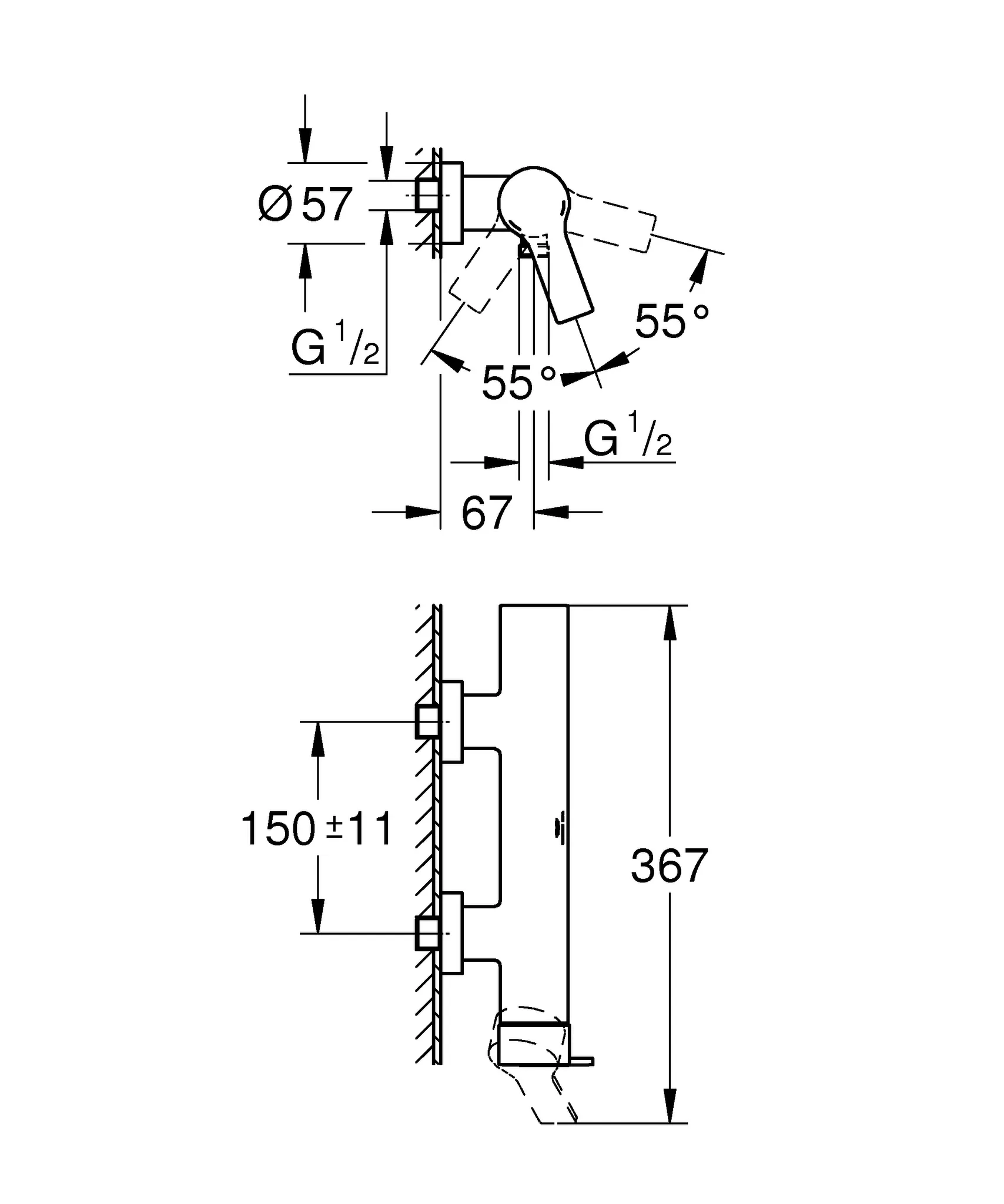 Grohe Allure Einhand-Brausebatterie Wandmontage supersteel Grohe Allure Einhand-Brausebatterie Wandmontage supersteel