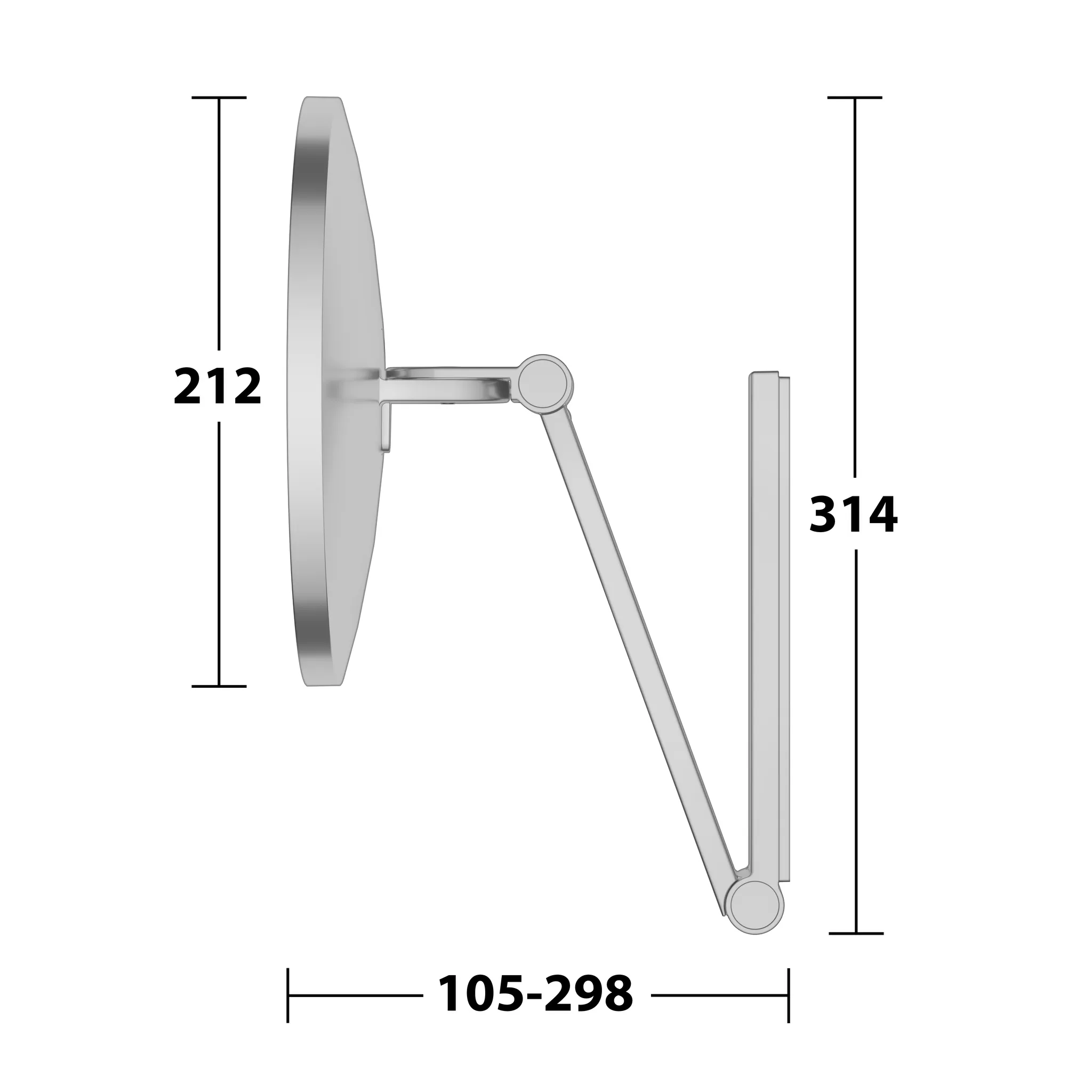 Kosmetikspiegel 17612170000 Kosmetikspiegel iLook_move Wandmodell, rund Aluminium-finish