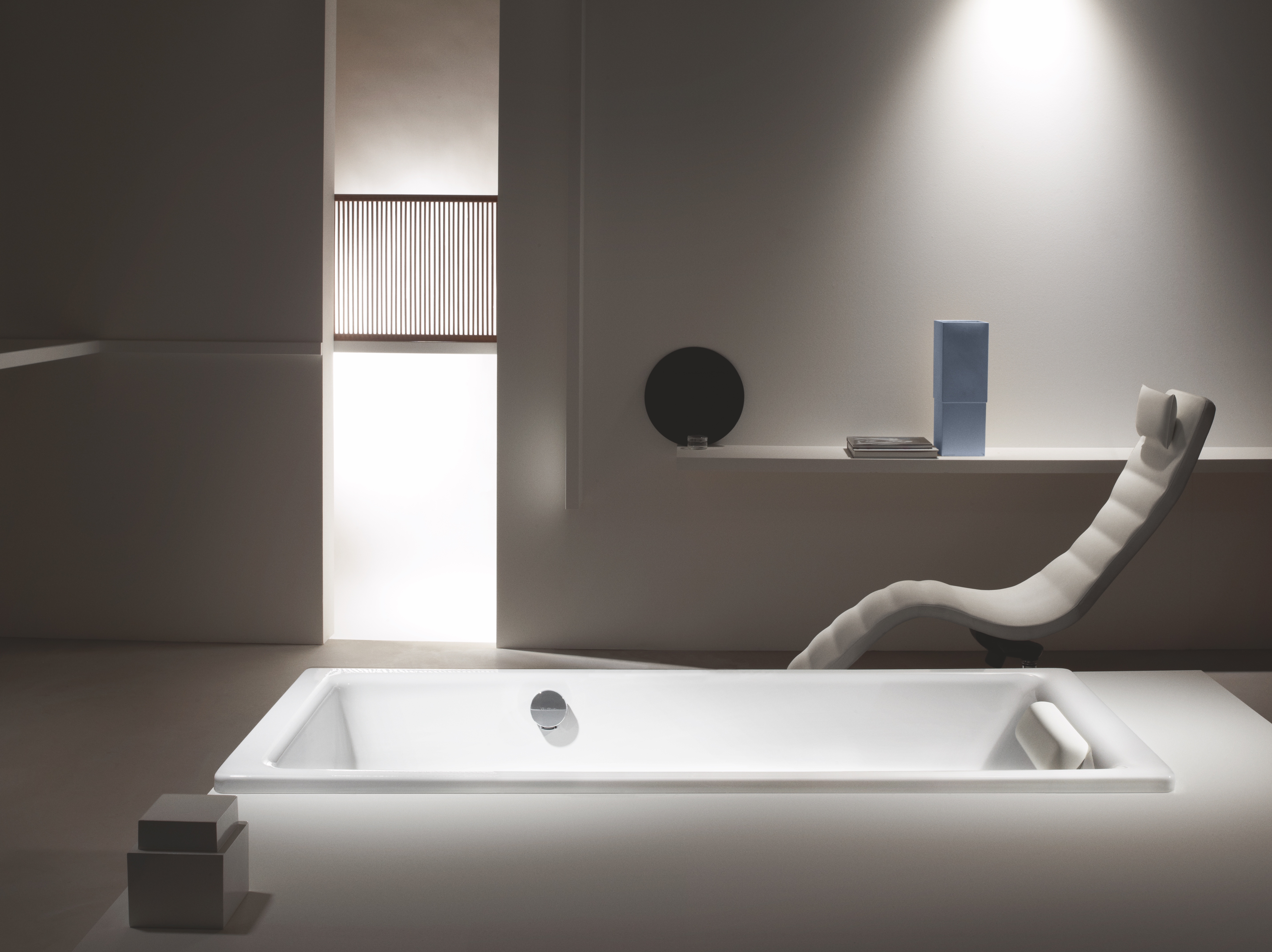 Kaldewei Badewanne „Puro“ rechteck 180 × 80 cm, ohne Grifflochbohrungen mit seitlicher Überlaufbohrung, in alpinweiß