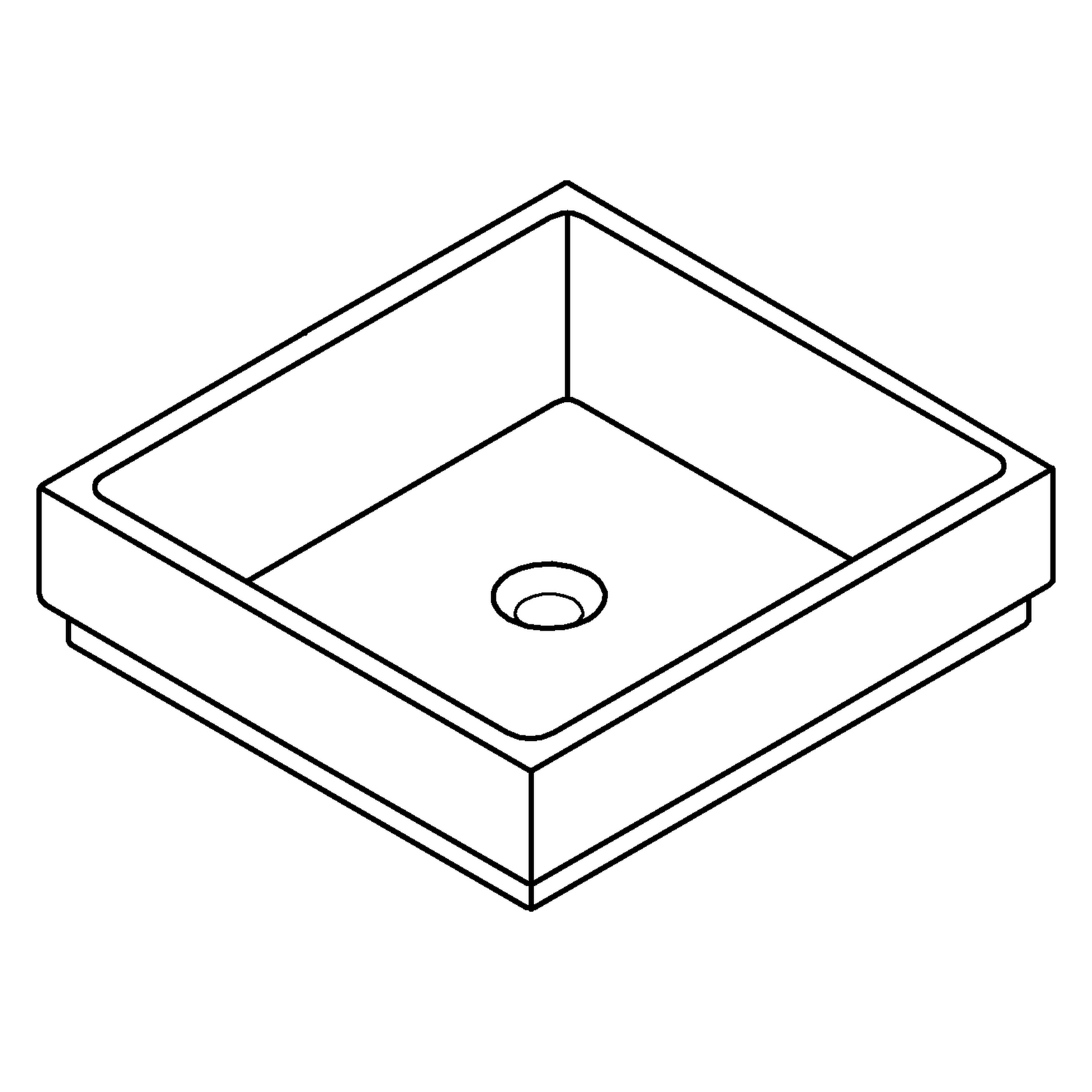 Aufsatzschale Cube Keramik 39481_H, 500 x 470 mm, ohne Hahnloch, ohne Überlauf, PureGuard Hygieneoberfläche, aus Sanitärkeramik, alpinweiß