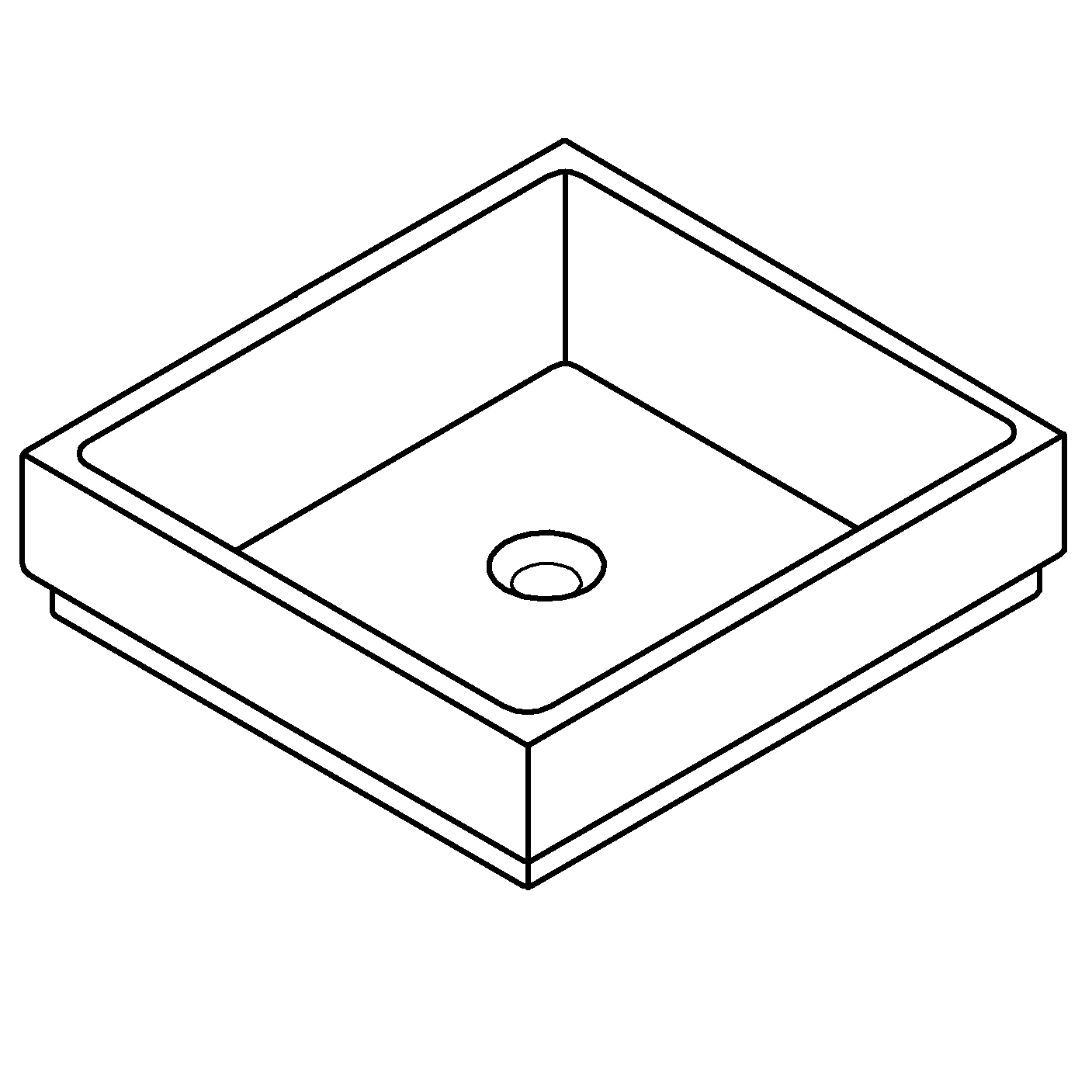 Aufsatzschale Cube Keramik 39481_H, 500 x 470 mm, ohne Hahnloch, ohne Überlauf, PureGuard Hygieneoberfläche, aus Sanitärkeramik, alpinweiß