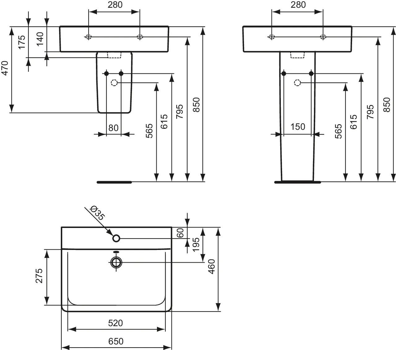 Ideal Standard Waschtisch Connect Cube, 1 Hahnloch, mit Überlauf, Weiß mit Ideal Plus Ideal Standard Waschtisch Connect Cube, 1 Hahnloch, mit Überlauf, Weiß mit Ideal Plus