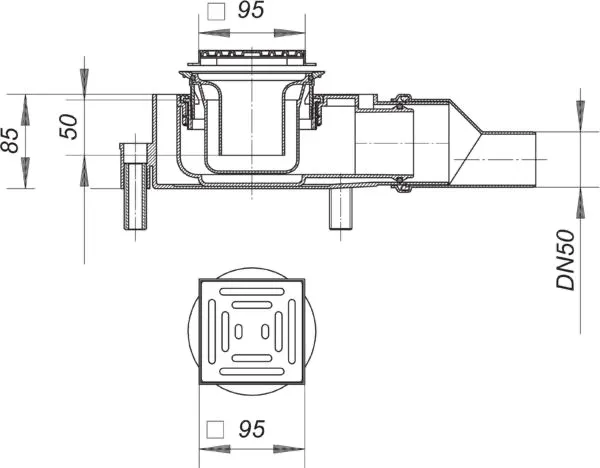 Bodenablauf CIRCO 50.2, DN 50, 100 x 100 mm Bodenablauf CIRCO 50.2, DN 50, 100 x 100 mm
