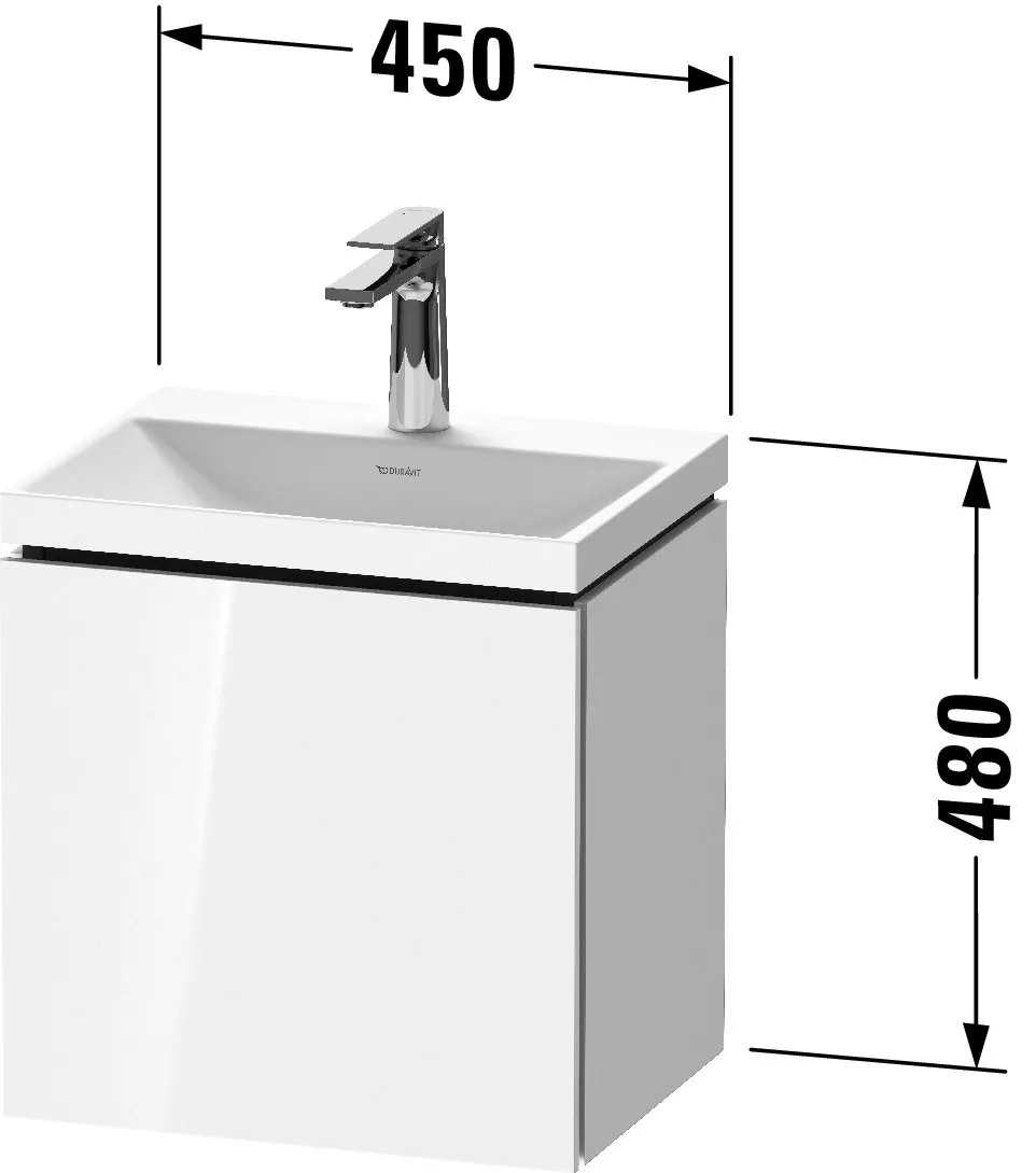 Duravit Möbelset c-shaped Set wandhängend wandhängend „L-Cube“ 45 × 48 × 35 cm in Betongrau Matt