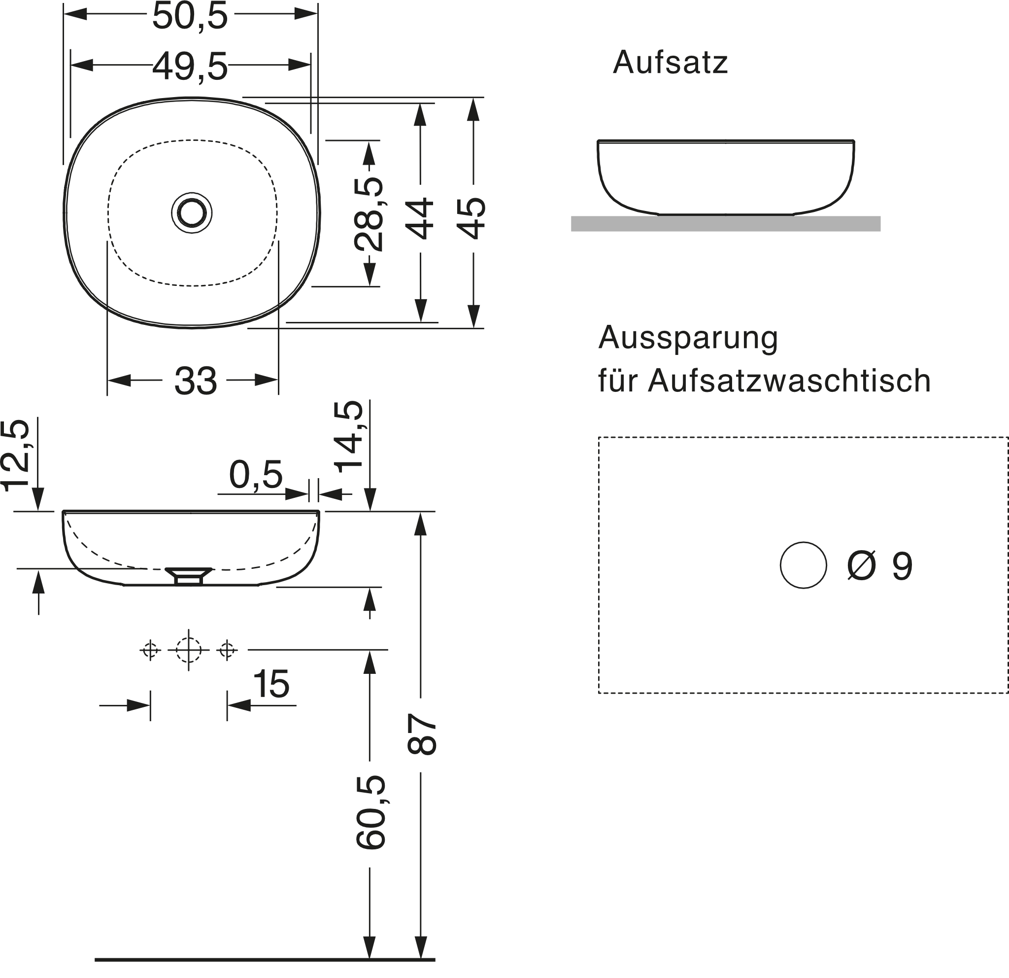 Wandwaschtisch „Pod“ in Schwarz Matt Wandwaschtisch „Pod“ in Schwarz Matt