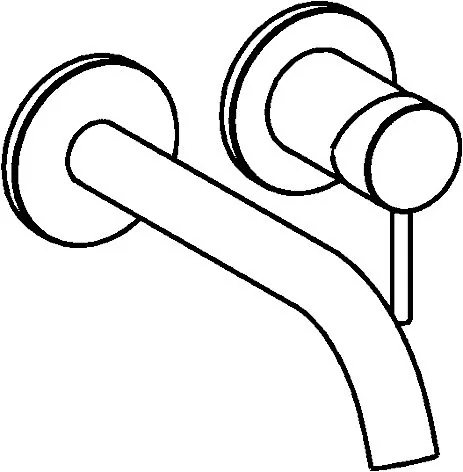 HansaPUBLIC Waschtischarmatur Hansastela 2021, Einhebelmischer Fertigmontageset für Waschtischbatterie 5794 Rosette rund Ausladung 225 mm Chrom