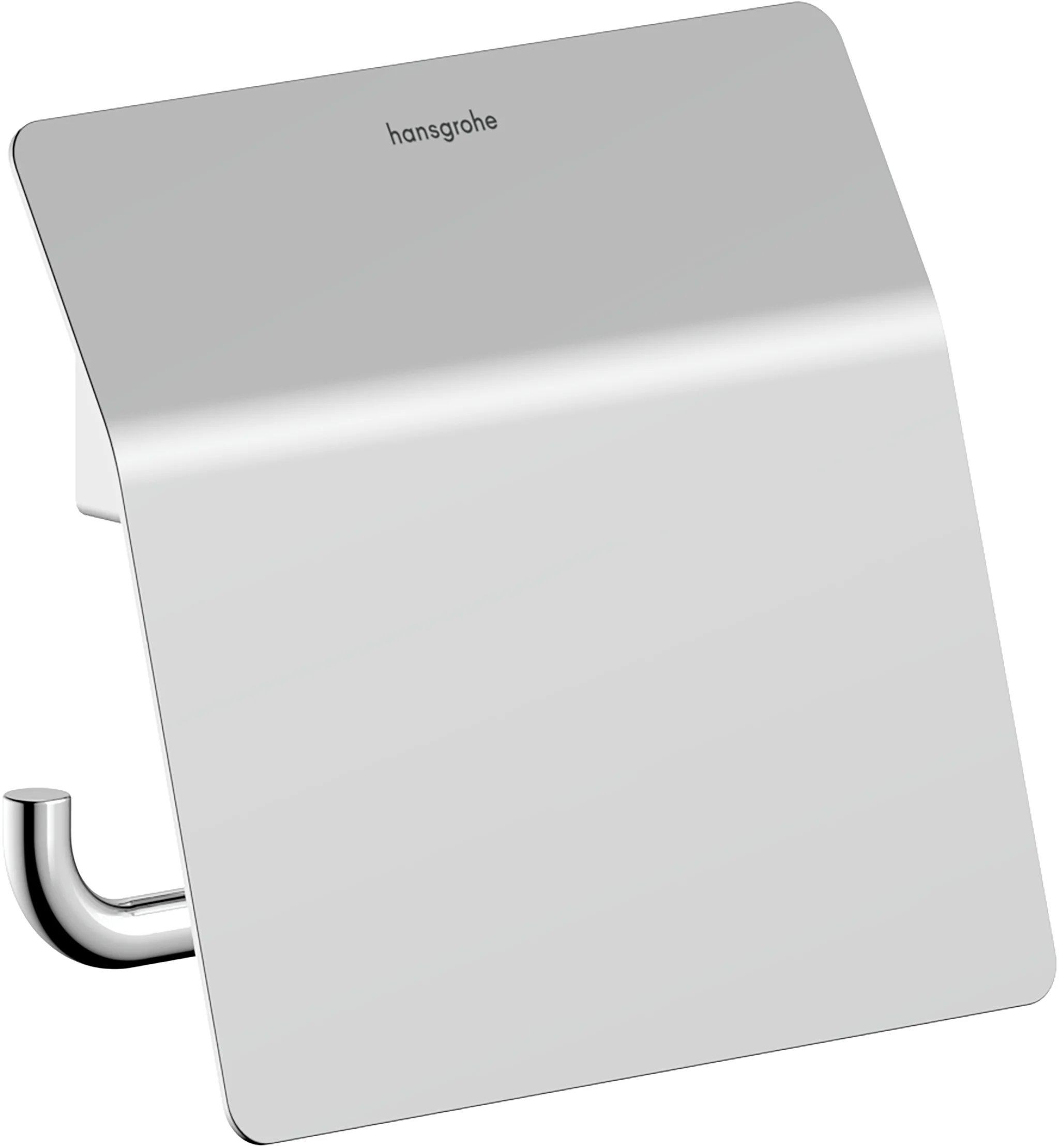 Hansgrohe AddStoris S Papierrollenhalter mit Deckel Chrom - Wandmontage, Metall, verdeckte Befestigung, Bohrabstand 26 mm, Bohrloch Ø 6 mm