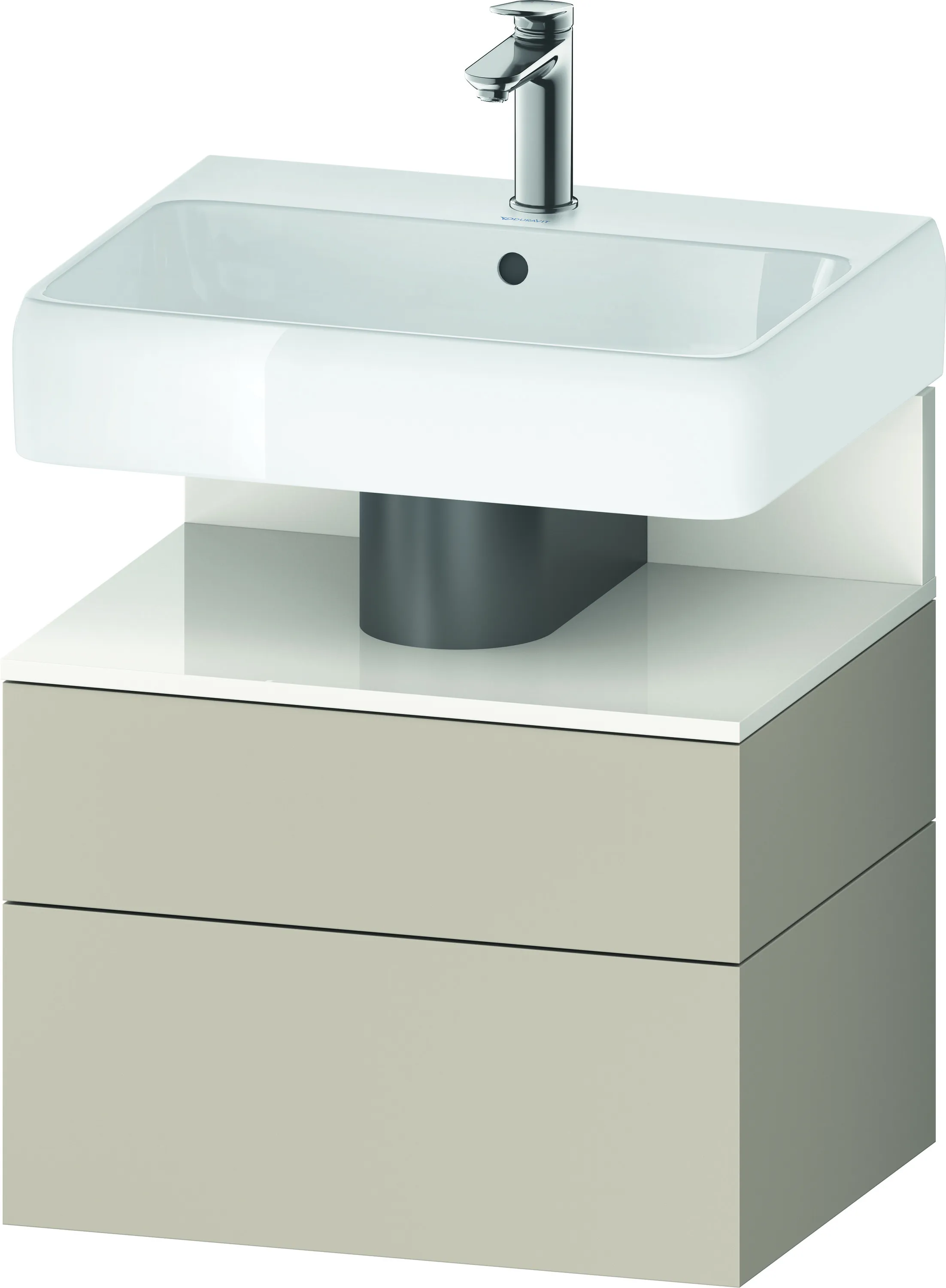 Duravit Waschtischunterschrank wandhängend „Qatego“ 59 × 59 × 47 cm, ohne Beleuchtung
