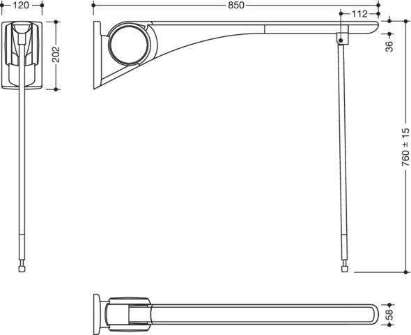 HEWI Stützklappgriff „Serie 802 LifeSystem“ HEWI Stützklappgriff „Serie 802 LifeSystem“