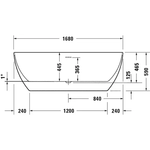 Badundu Badewanne freistehend oval 1680 × 800 mm, Mittelablauf Badundu Badewanne freistehend oval 1680 × 800 mm, Mittelablauf