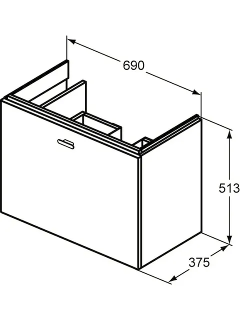 Ideal Standard Auszugsfront Connect Space, Nussbaum Dekor, 690 mm Breite Ideal Standard Auszugsfront Connect Space, Nussbaum Dekor, 690 mm Breite