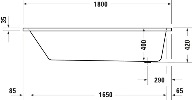 Duravit Whirlwanne „No.1“ rechteck 180 × 80 cm, Fußablauf