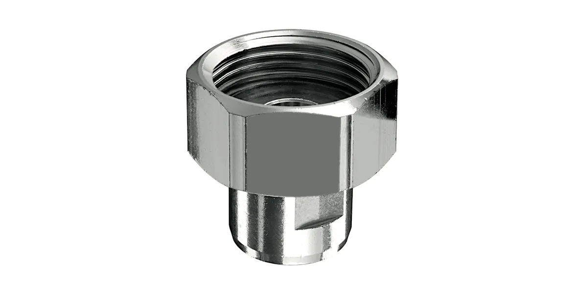 Wasserzähler-Verschraubung, DN 20 G 3/4 IG, DN 10 G 3/8 IG, chrom