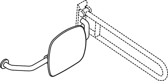 Rückenstütze, WA=230mm, links zur Befest.an Wand-/SK-Griff signalweiß Rückenstütze, WA=230mm, links zur Befest.an Wand-/SK-Griff signalweiß