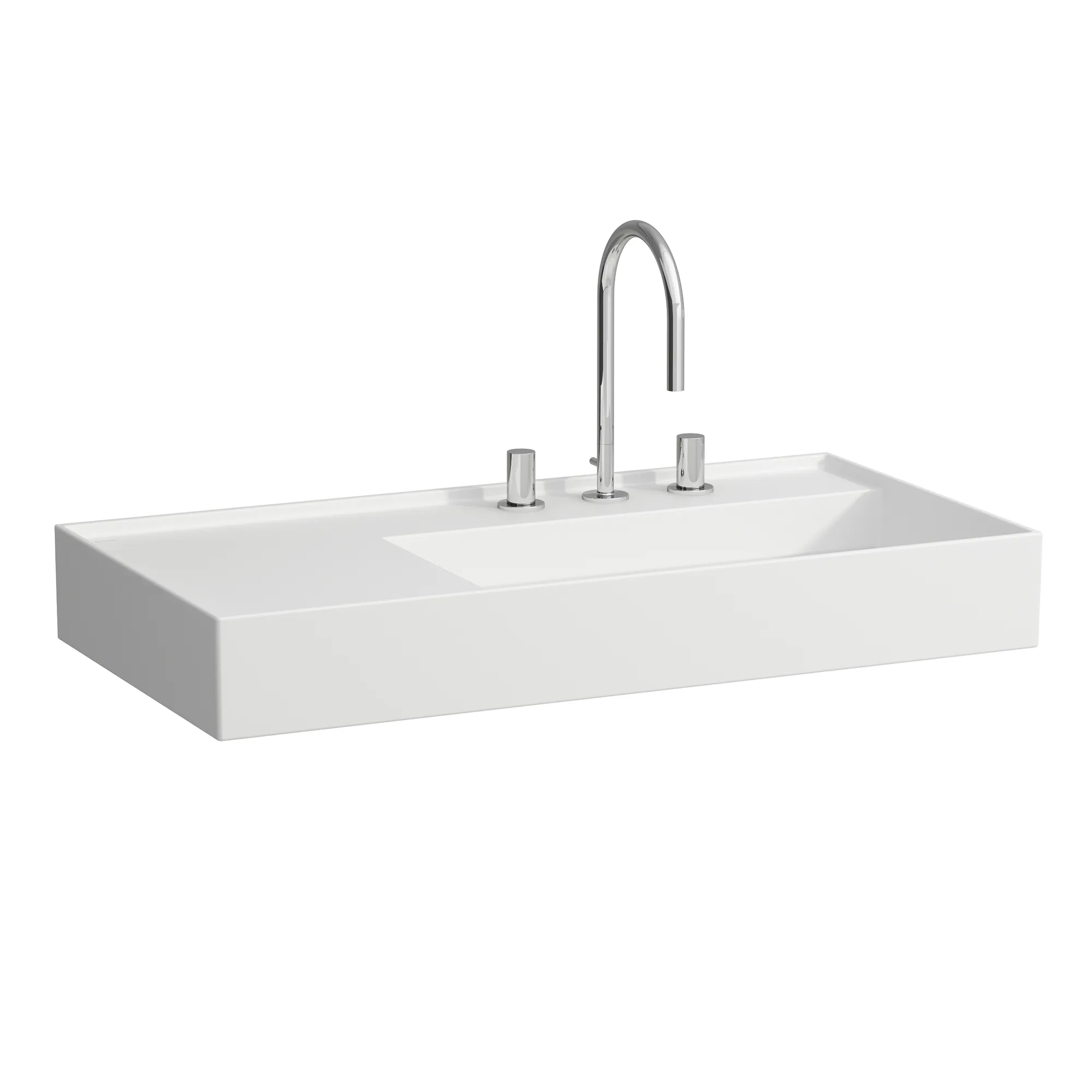 Aufsatzwaschtisch Kartell • 460x900x150 1 Hahnloch ohne Überlauf Ablage links weiß Aufsatzwaschtisch Kartell • 460x900x150 1 Hahnloch ohne Überlauf Ablage links weiß
