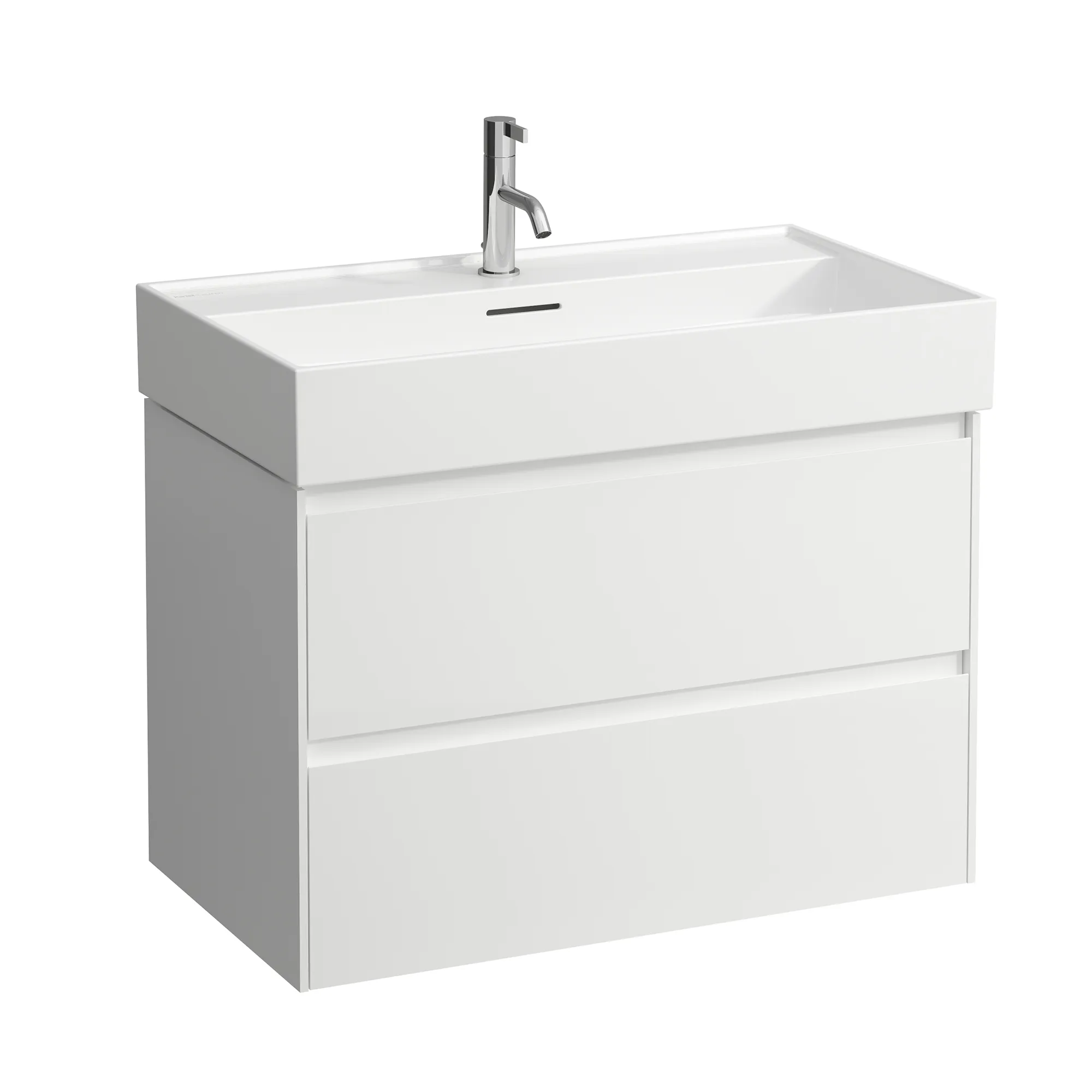 Waschtischunterbau LANI 442x784x515 mit 2 Schubladen integrierter Griffleiste Vollauszug und Soft-Close für Waschtisch LUA H810087 weiß matt Waschtischunterbau LANI 442x784x515 mit 2 Schubladen integrierter Griffleiste Vollauszug und Soft-Close für Waschtisch LUA H810087 weiß matt