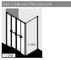 Duschtür Gleittür 4-teilig bodenfrei mit Festfeldern für Nische und Ecke „LIGA“ Profile Silber Hochglanz, Schiebetür vierteilig BV: 1260 - 1310 mm GAK: 1250 - 1300 mm WE: 1260 - 1310 mm H: 2000 mm