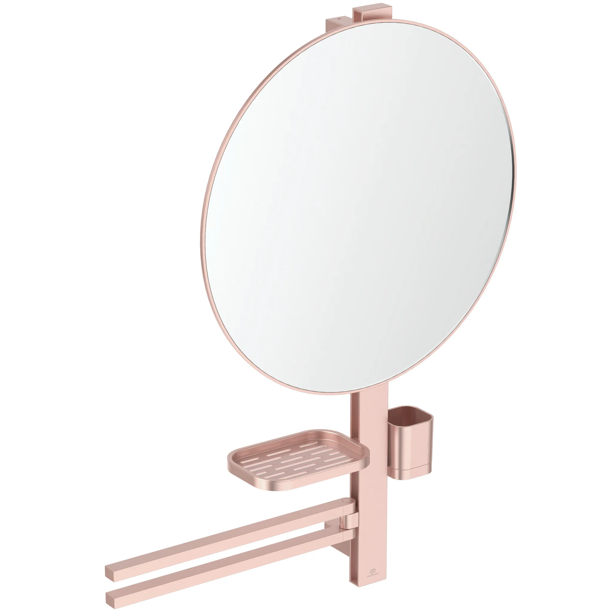 Beauty Bar Accessoires-Kombination Alu+ L800 mit Spiegel Durchmesser 500mm Rose Beauty Bar Accessoires-Kombination Alu+ L800 mit Spiegel Durchmesser 500mm Rose