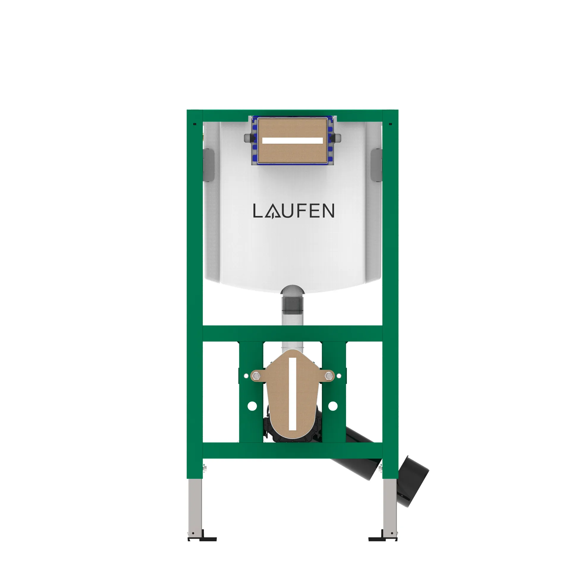 Installationselement INEOLINK mit Spülkasten für Wand-WC und Dusch-WC, Bauhöhe 980 mm, Stahlrahmen, Füße höhenverstellbar und drehbar, Spülkasten für Frontbetätigung und Betätigung von oben, mit Dual-Flush 2-MengenSpülsystem